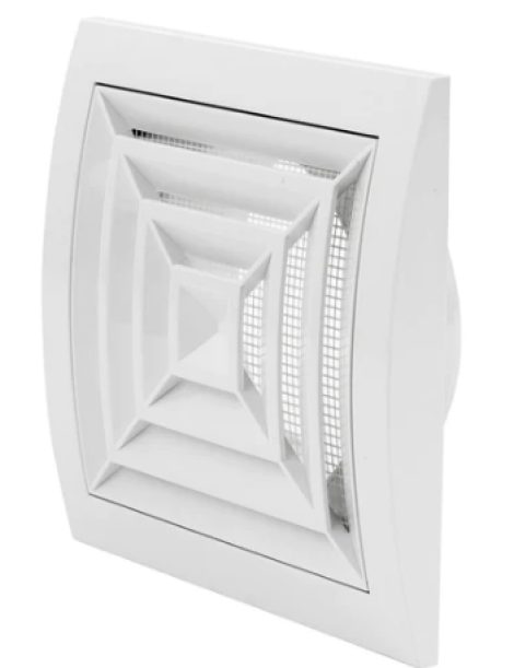 GRELHAS PLASTICO VENTILADOR 19X19 TECTO C/REDE DIAMT.125 ABS