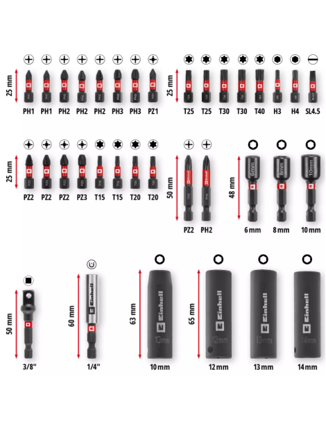 JOGOS BITS/CHAVE IMPACTO 35PCS EINHELL REF.49109230