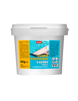 CLOROS 5 AÇÕES PASTILHA 250GR BALDE 5KGS CLORGROU